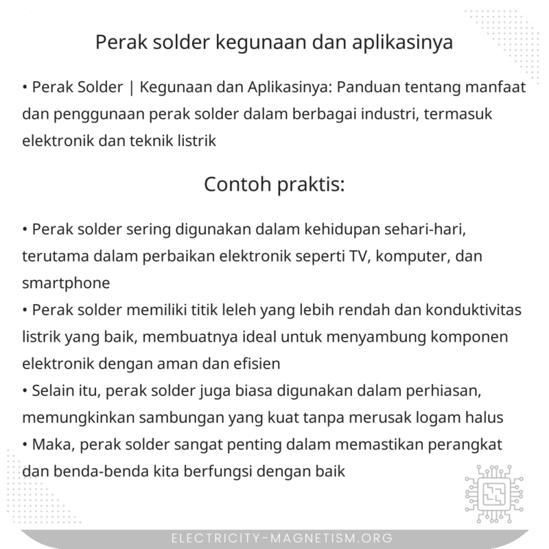Perak Solder | Kegunaan dan Aplikasinya