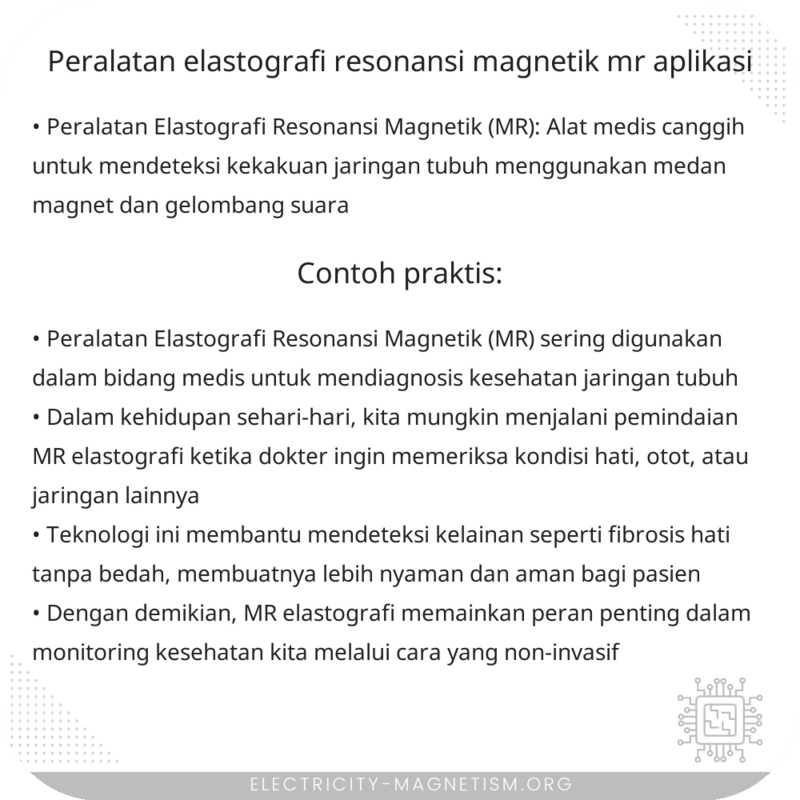 Peralatan Elastografi Resonansi Magnetik (MR) | Aplikasi