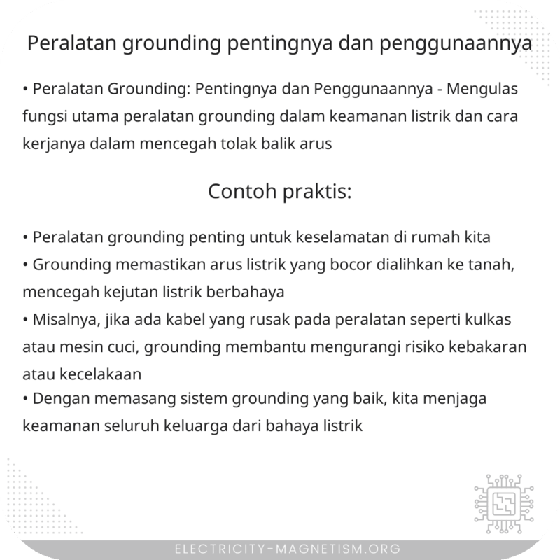 Peralatan Grounding | Pentingnya dan Penggunaannya