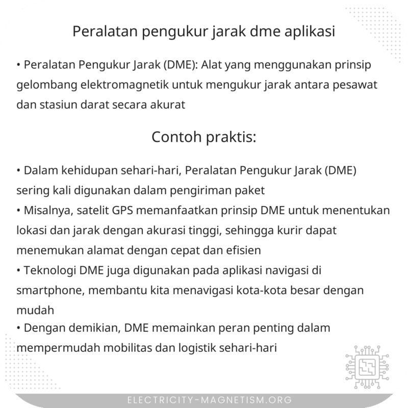 Peralatan Pengukur Jarak (DME) | Aplikasi
