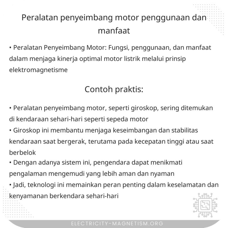 Peralatan Penyeimbang Motor | Penggunaan dan Manfaat