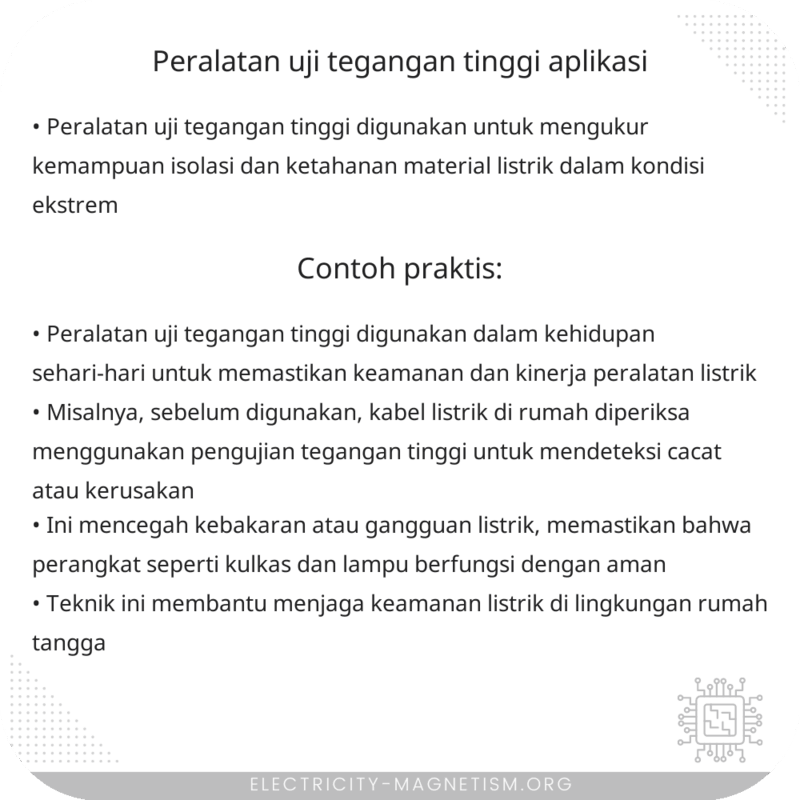 Peralatan Uji Tegangan Tinggi | Aplikasi
