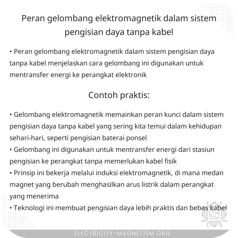 Peran Gelombang Elektromagnetik dalam Sistem Pengisian Daya Tanpa Kabel