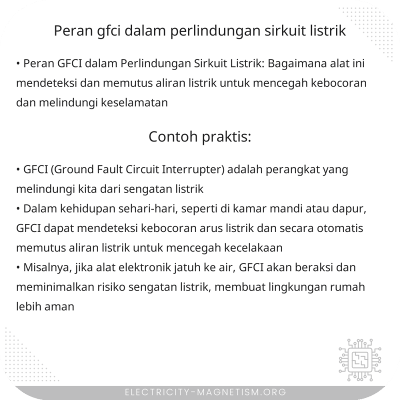 Peran GFCI dalam Perlindungan Sirkuit Listrik