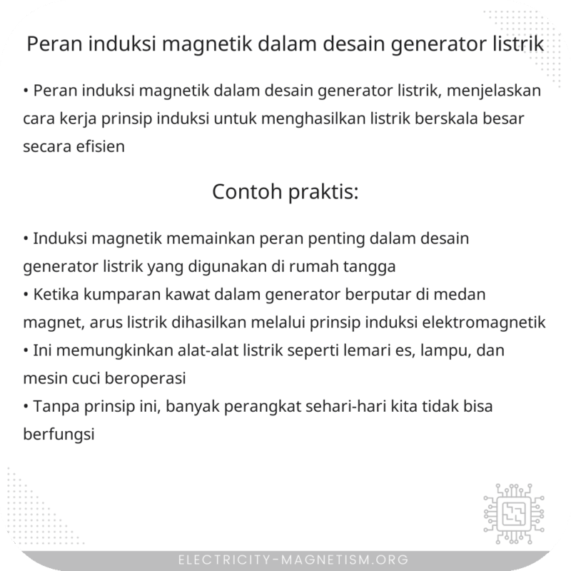 Peran Induksi Magnetik dalam Desain Generator Listrik