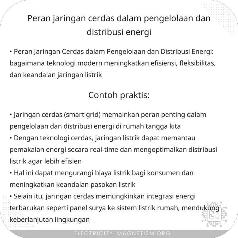 Peran Jaringan Cerdas dalam Pengelolaan dan Distribusi Energi