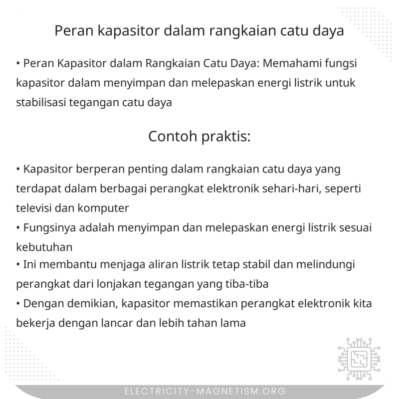 Peran Kapasitor dalam Rangkaian Catu Daya