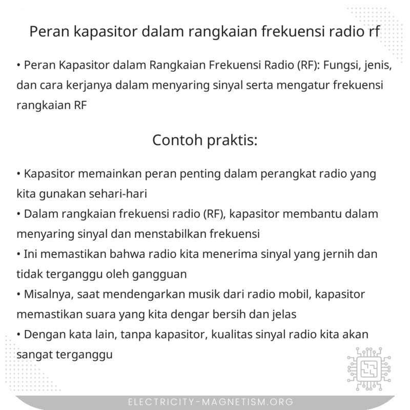 Peran Kapasitor dalam Rangkaian Frekuensi Radio (RF)