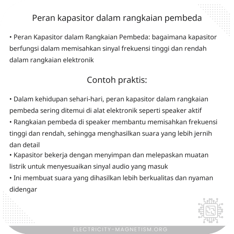 Peran Kapasitor dalam Rangkaian Pembeda
