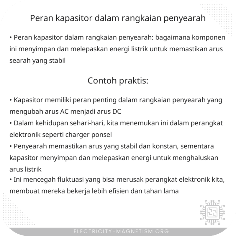 Peran Kapasitor dalam Rangkaian Penyearah