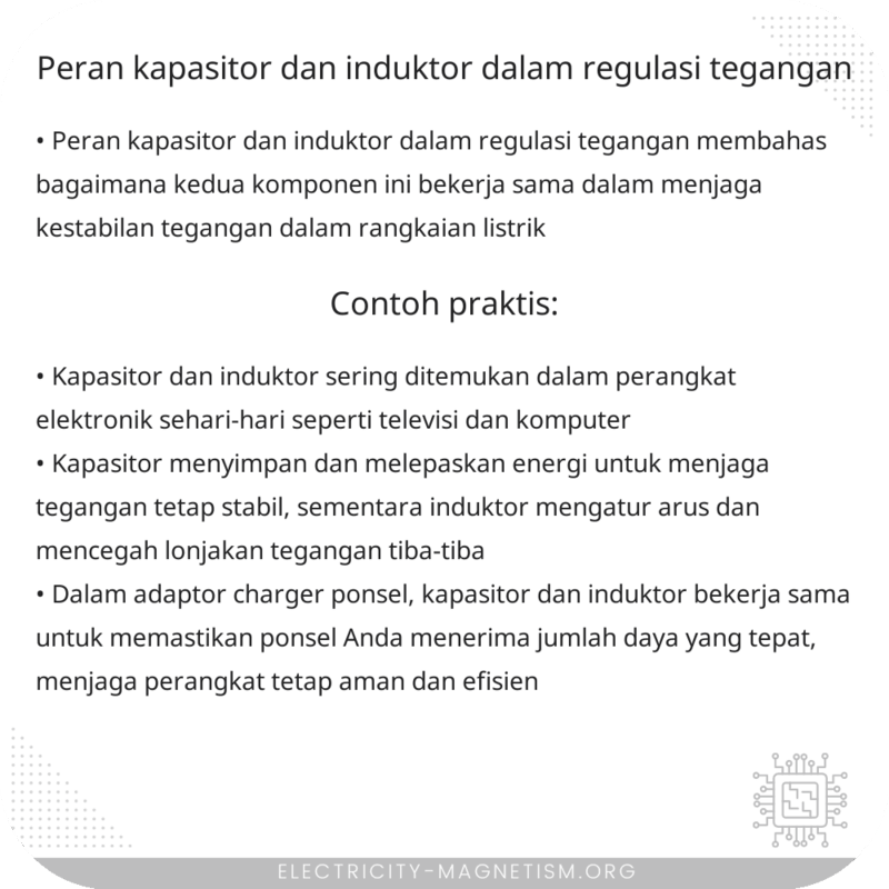 Peran Kapasitor dan Induktor dalam Regulasi Tegangan
