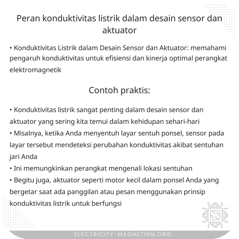 Peran Konduktivitas Listrik dalam Desain Sensor dan Aktuator