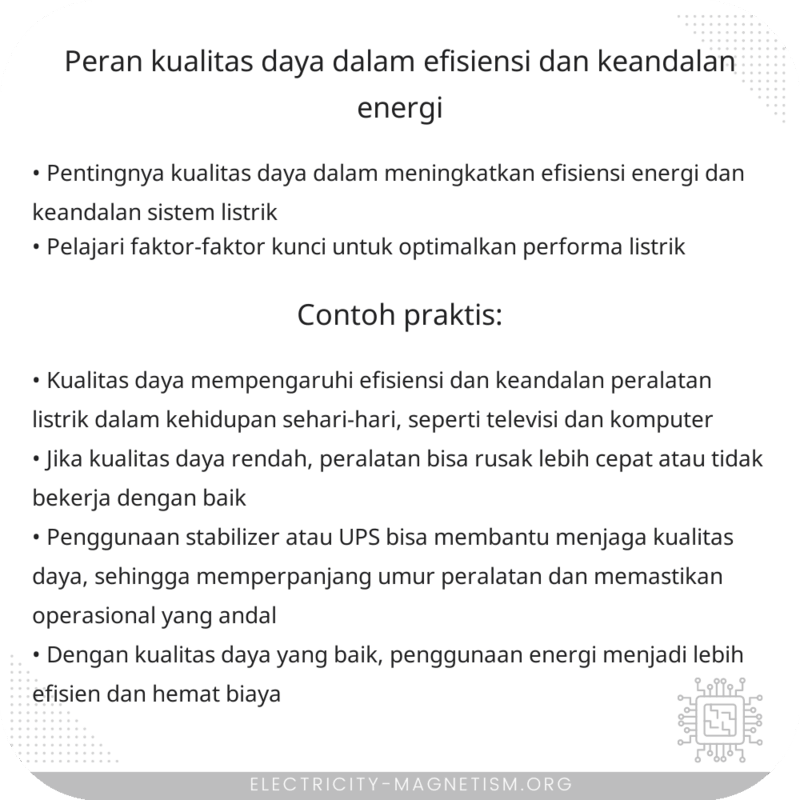 Peran Kualitas Daya dalam Efisiensi dan Keandalan Energi