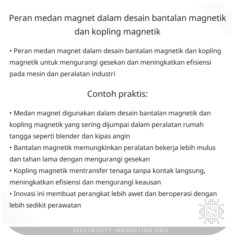 Peran Medan Magnet dalam Desain Bantalan Magnetik dan Kopling Magnetik