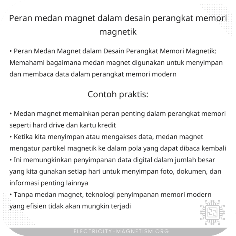 Peran Medan Magnet dalam Desain Perangkat Memori Magnetik