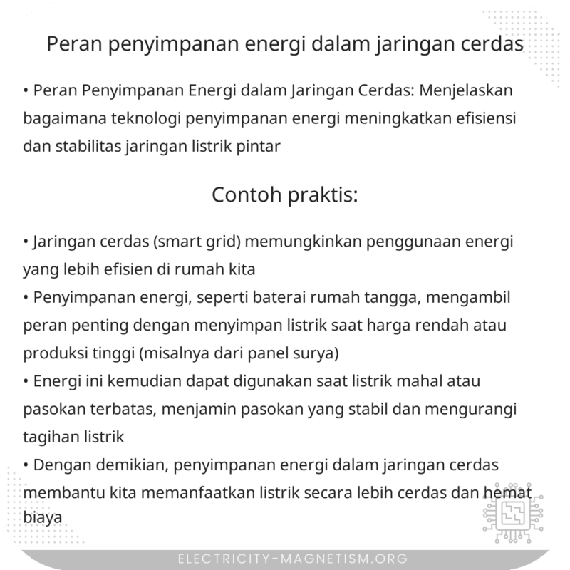 Peran Penyimpanan Energi dalam Jaringan Cerdas