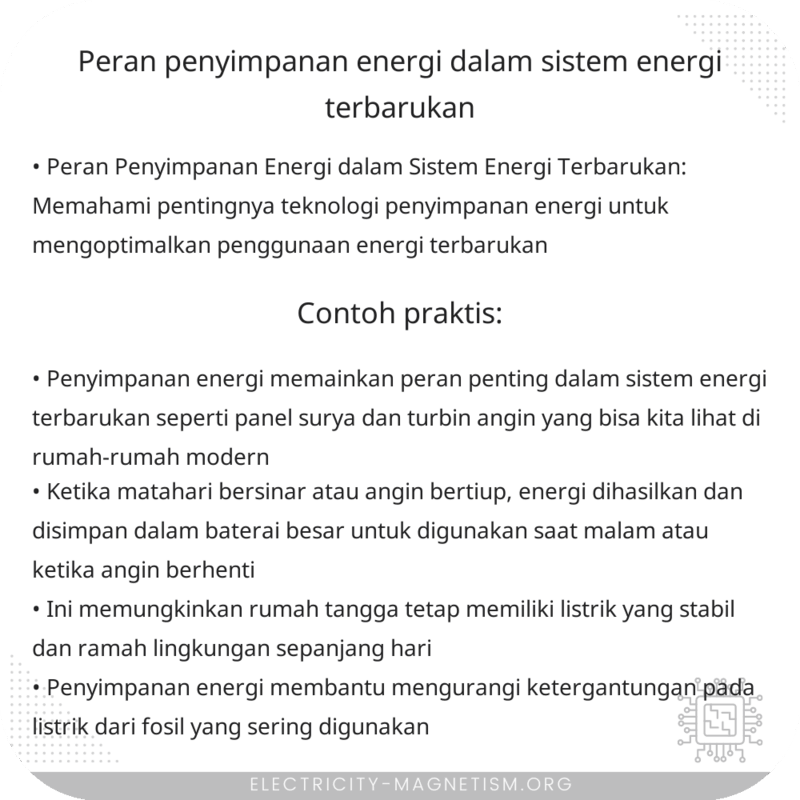 Peran Penyimpanan Energi dalam Sistem Energi Terbarukan