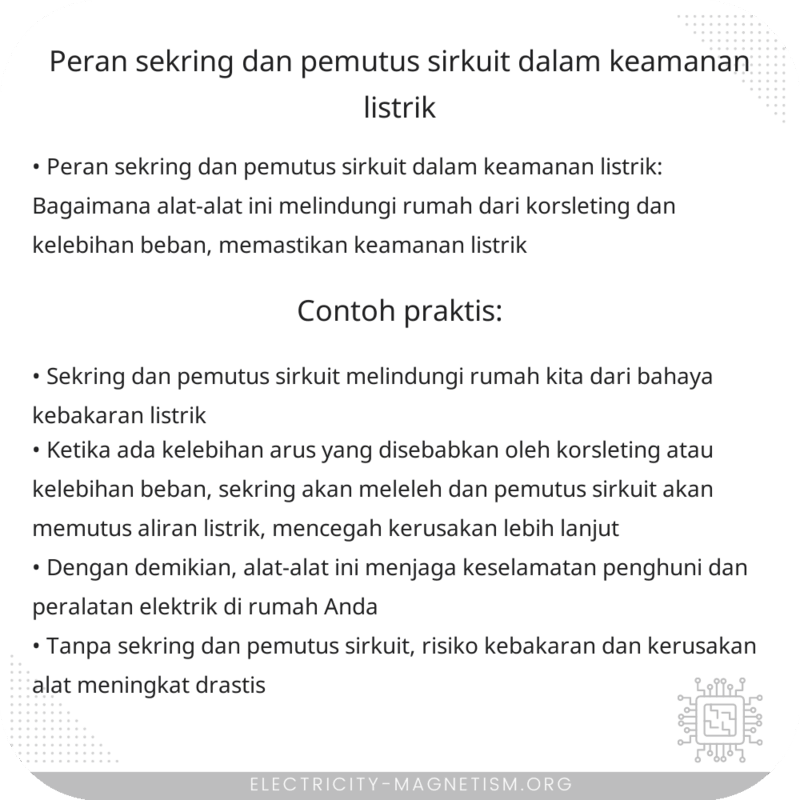 Peran Sekring dan Pemutus Sirkuit dalam Keamanan Listrik