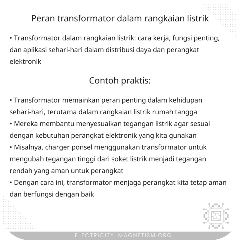 Peran Transformator dalam Rangkaian Listrik