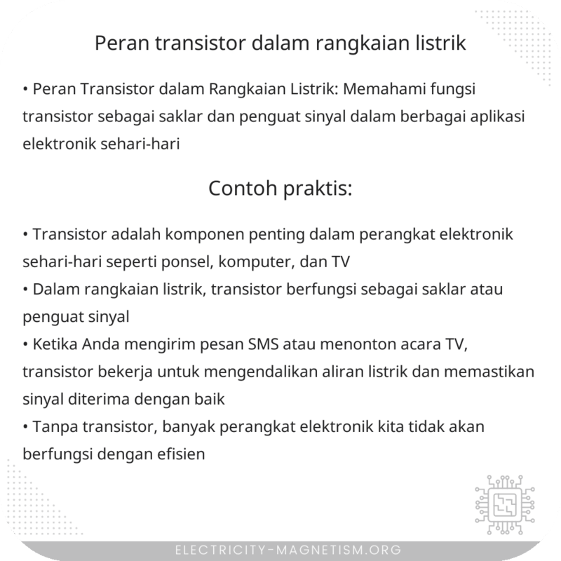 Peran Transistor dalam Rangkaian Listrik