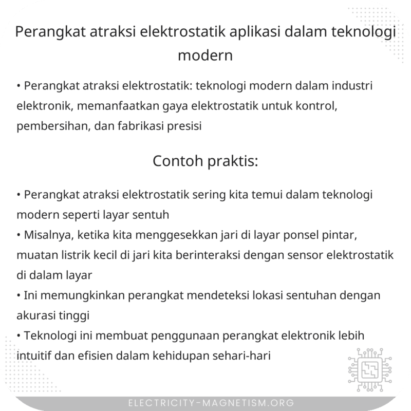 Perangkat Atraksi Elektrostatik | Aplikasi dalam Teknologi Modern
