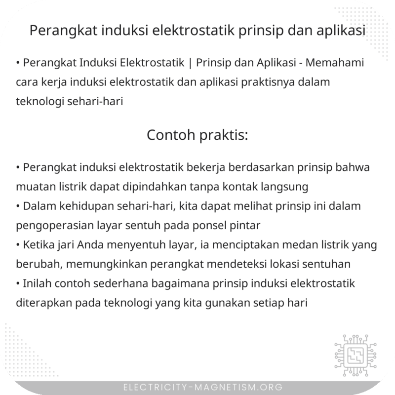 Perangkat Induksi Elektrostatik | Prinsip dan Aplikasi