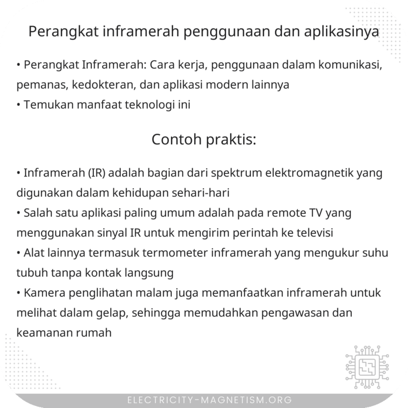 Perangkat Inframerah | Penggunaan dan Aplikasinya