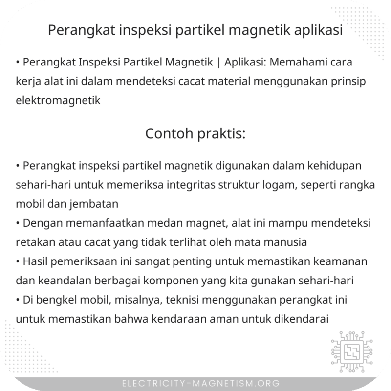 Perangkat Inspeksi Partikel Magnetik | Aplikasi