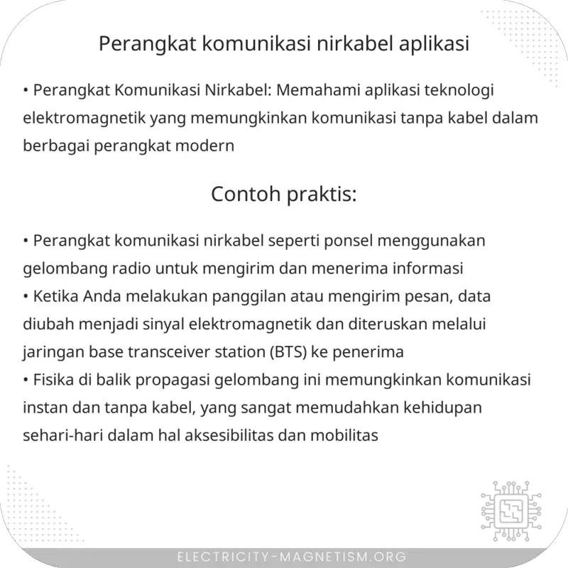 Perangkat Komunikasi Nirkabel | Aplikasi