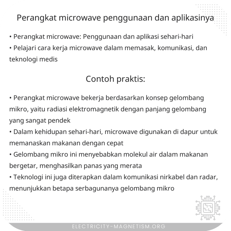Perangkat Microwave | Penggunaan dan Aplikasinya