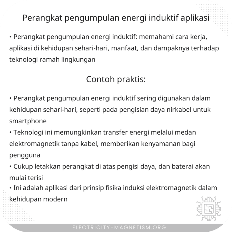 Perangkat Pengumpulan Energi Induktif | Aplikasi