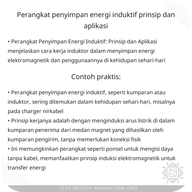 Perangkat Penyimpan Energi Induktif | Prinsip dan Aplikasi