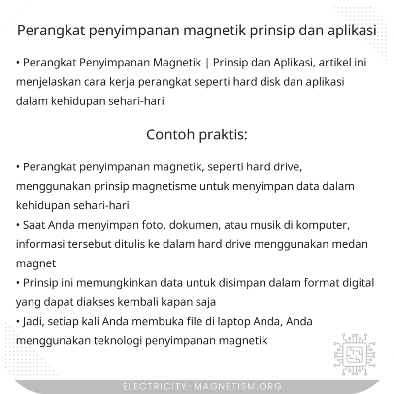 Perangkat Penyimpanan Magnetik | Prinsip dan Aplikasi