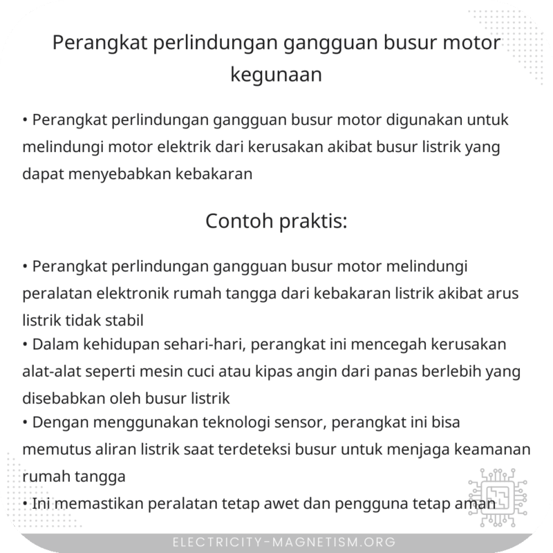 Perangkat Perlindungan Gangguan Busur Motor | Kegunaan