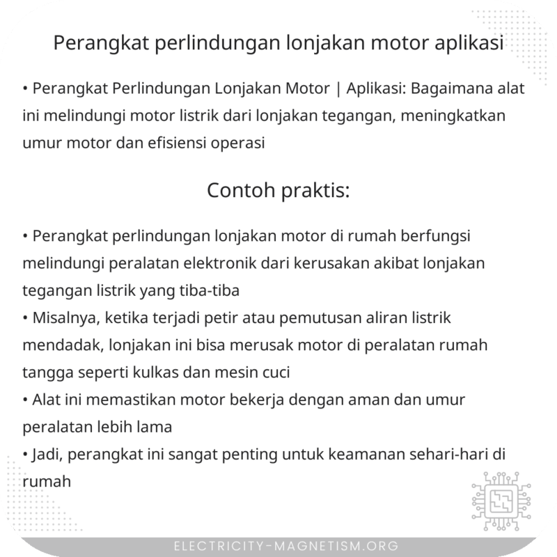 Perangkat Perlindungan Lonjakan Motor | Aplikasi