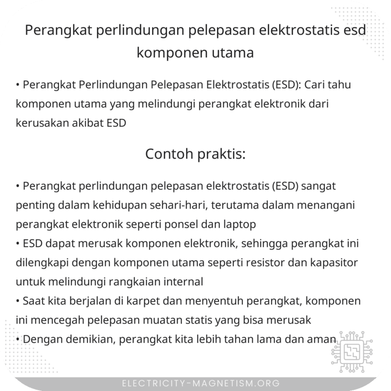 Perangkat Perlindungan Pelepasan Elektrostatis (ESD) | Komponen Utama