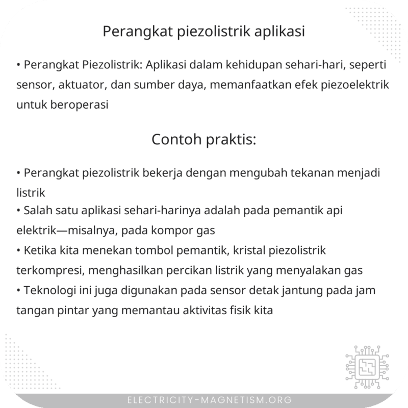 Perangkat Piezolistrik | Aplikasi