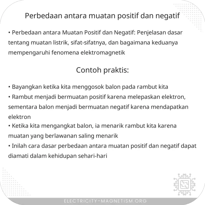 Perbedaan antara Muatan Positif dan Negatif