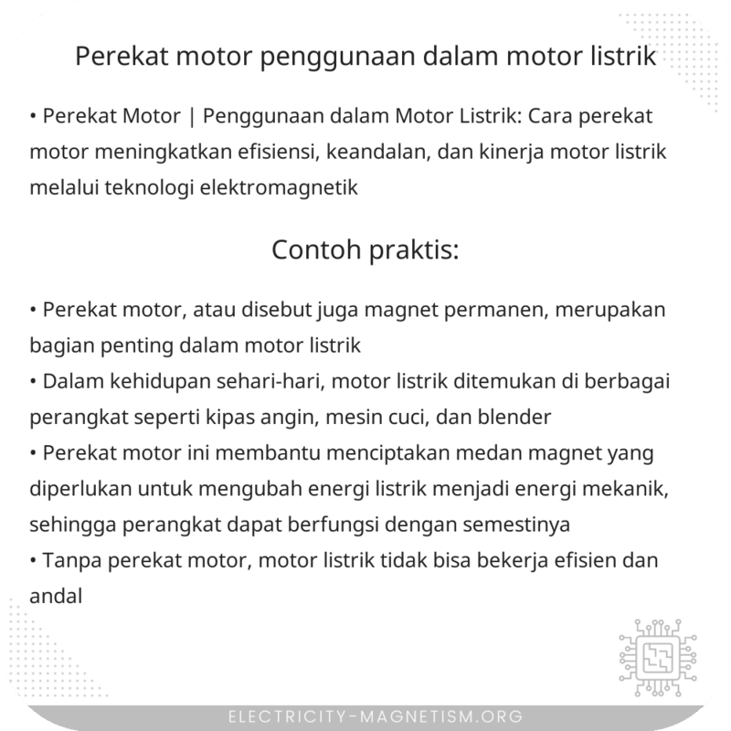 Perekat Motor | Penggunaan dalam Motor Listrik