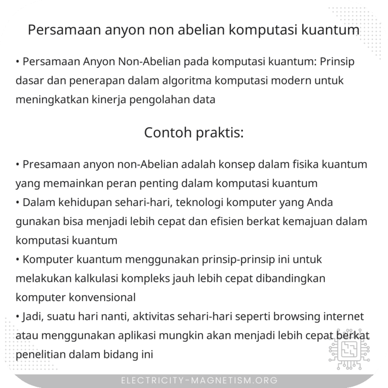 Persamaan Anyon Non-Abelian | Komputasi Kuantum