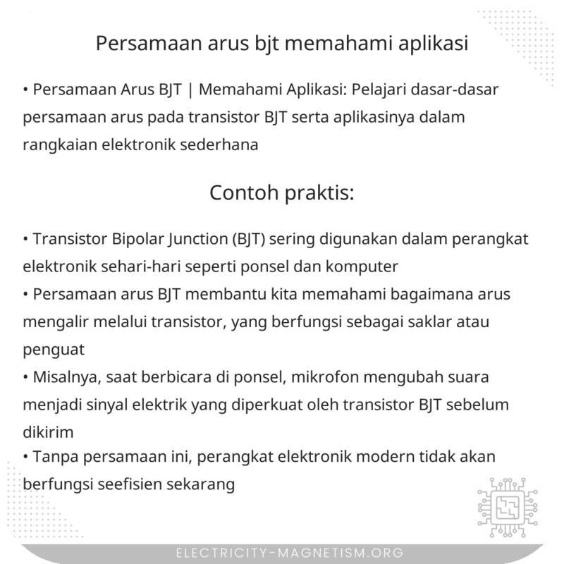 Persamaan Arus BJT | Memahami Aplikasi