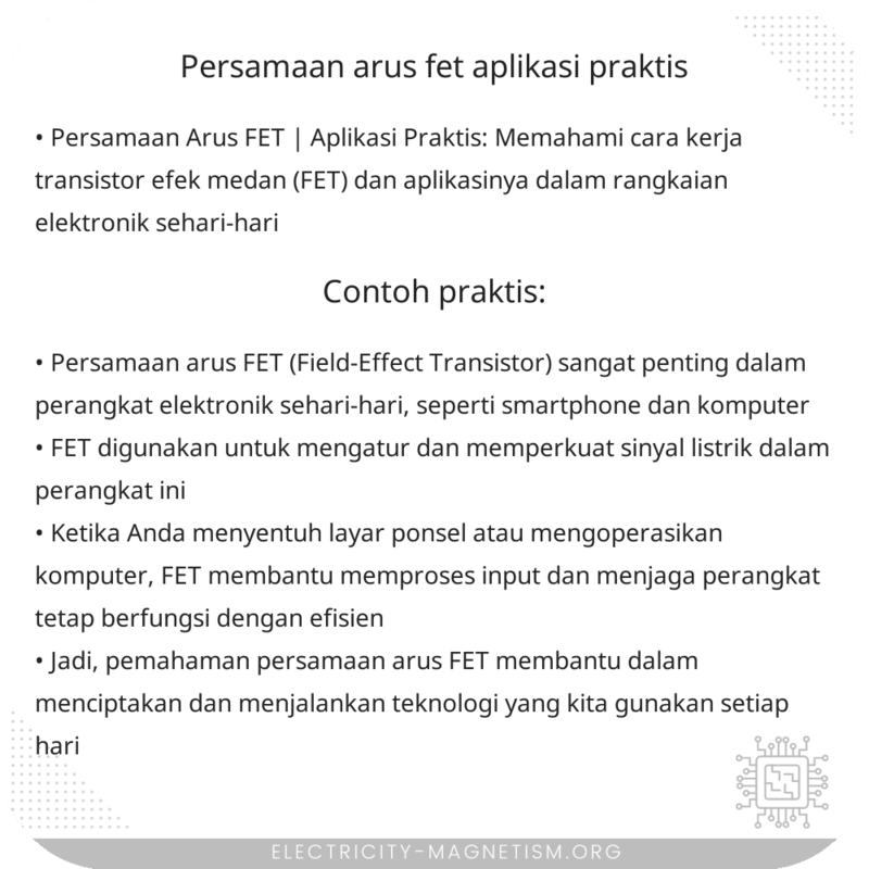 Persamaan Arus FET | Aplikasi Praktis