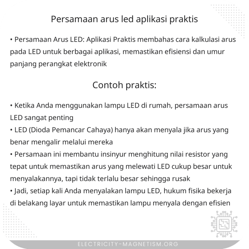 Persamaan Arus LED | Aplikasi Praktis