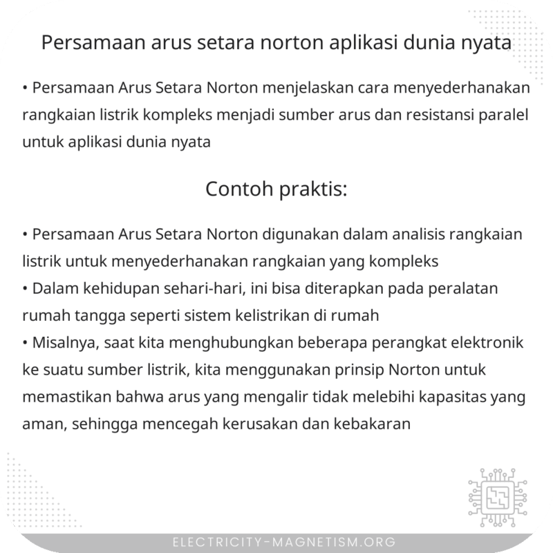 Persamaan Arus Setara Norton | Aplikasi Dunia Nyata