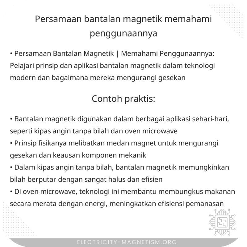 Persamaan Bantalan Magnetik | Memahami Penggunaannya