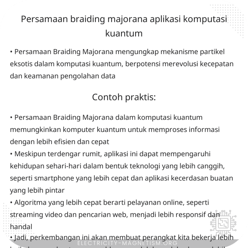 Persamaan Braiding Majorana | Aplikasi Komputasi Kuantum