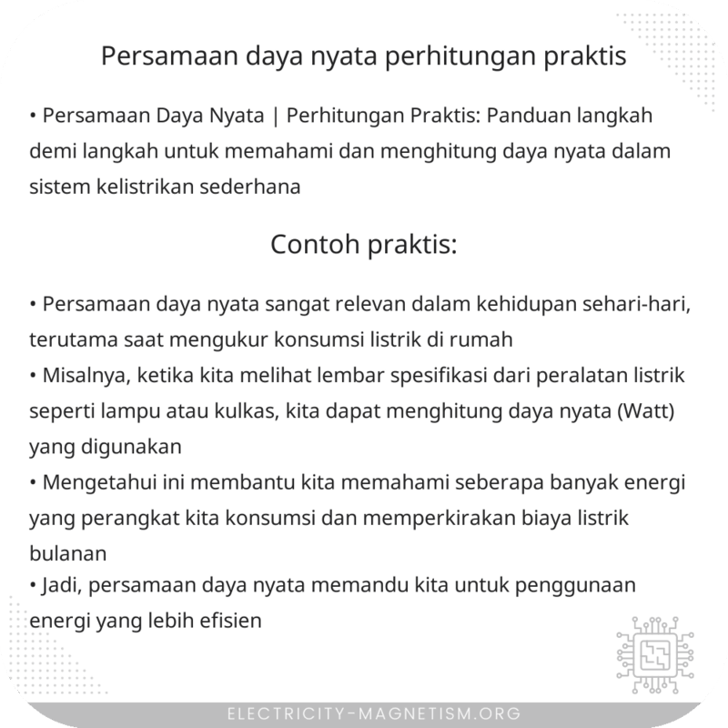 Persamaan Daya Nyata | Perhitungan Praktis