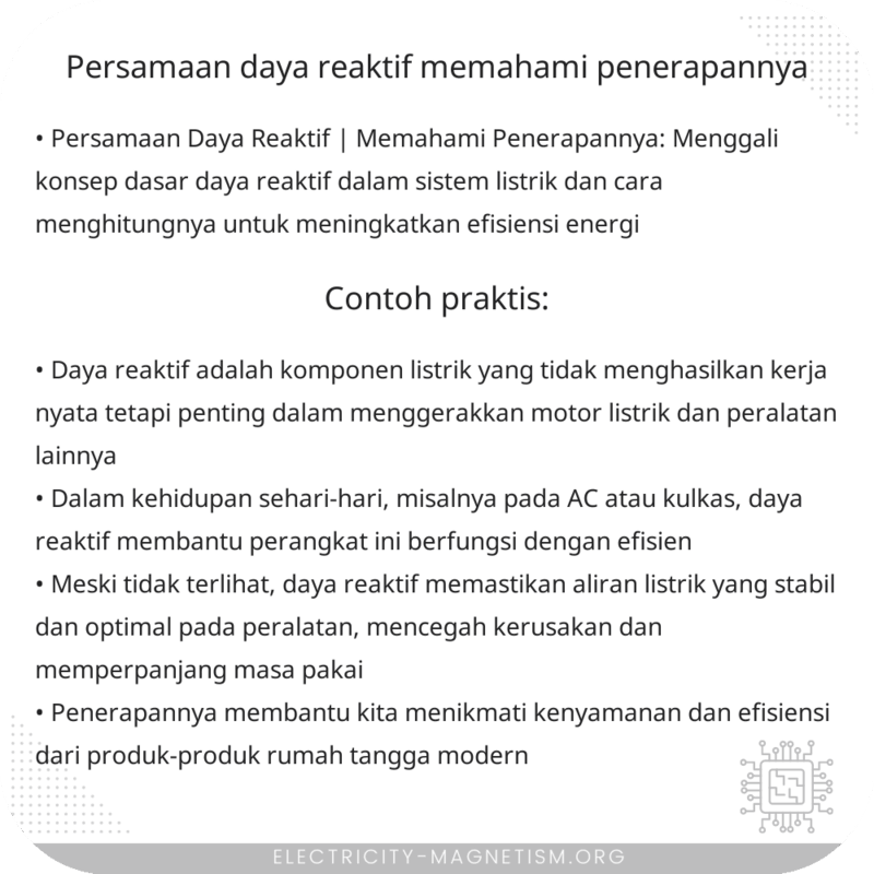 Persamaan Daya Reaktif | Memahami Penerapannya