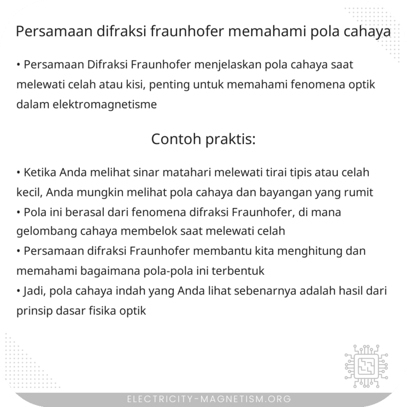 Persamaan Difraksi Fraunhofer | Memahami Pola Cahaya