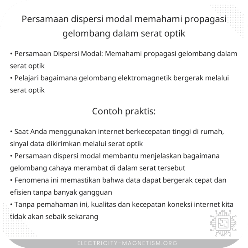 Persamaan Dispersi Modal | Memahami Propagasi Gelombang dalam Serat Optik